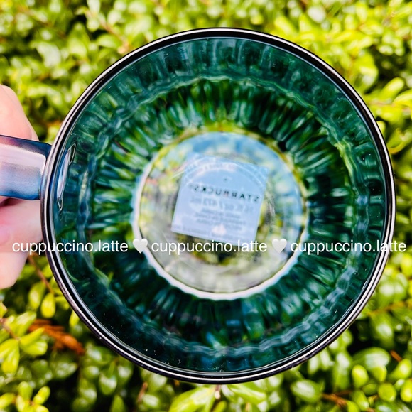 💙NWT💙Starbucks 2026 Valentines Day Transparent Blue Ribbed 16 oz Glass Dome Mug - Picture 5 of 7